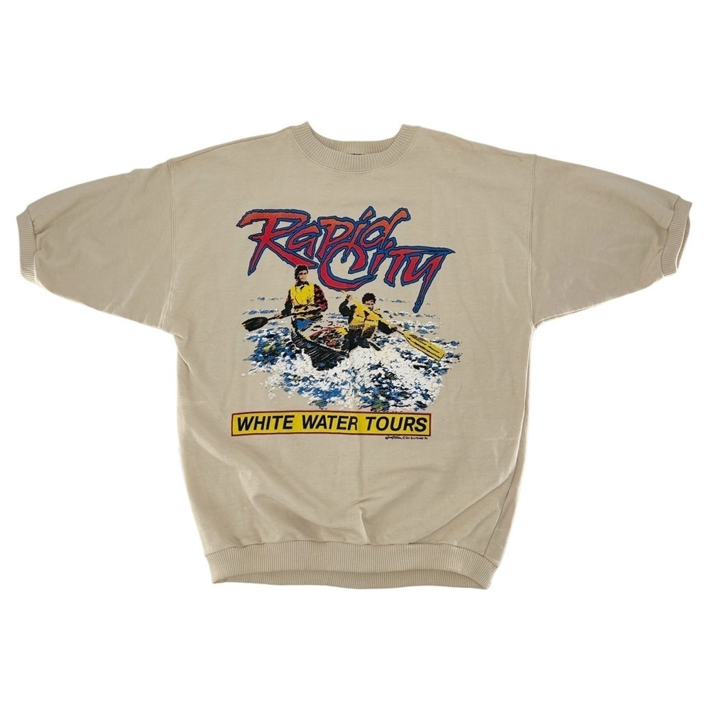 Sun Sportswear Rapid City Vintage 80s 90s White Water Rafting Shirt Size L